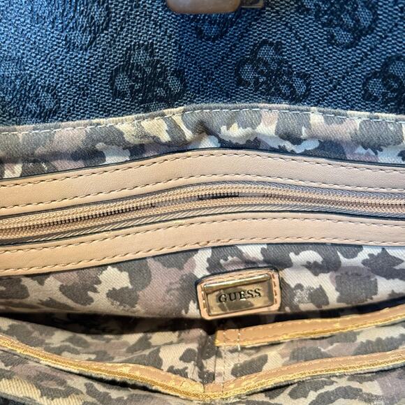 Guess Los Angeles Handbag Black/Sliver Purse  Designer Logo Bag - Picture 4 of 10